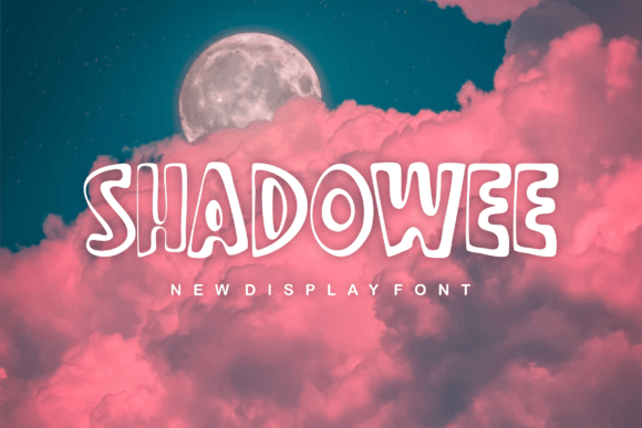Shadowee: A Cool Outlined Display Font with Friendly Characters